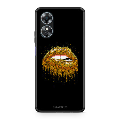 Θήκη Oppo A17 Valentine Golden από τη Smartfits με σχέδιο στο πίσω μέρος και μαύρο περίβλημα | Oppo A17 Valentine Golden Case with Colorful Back and Black Bezels