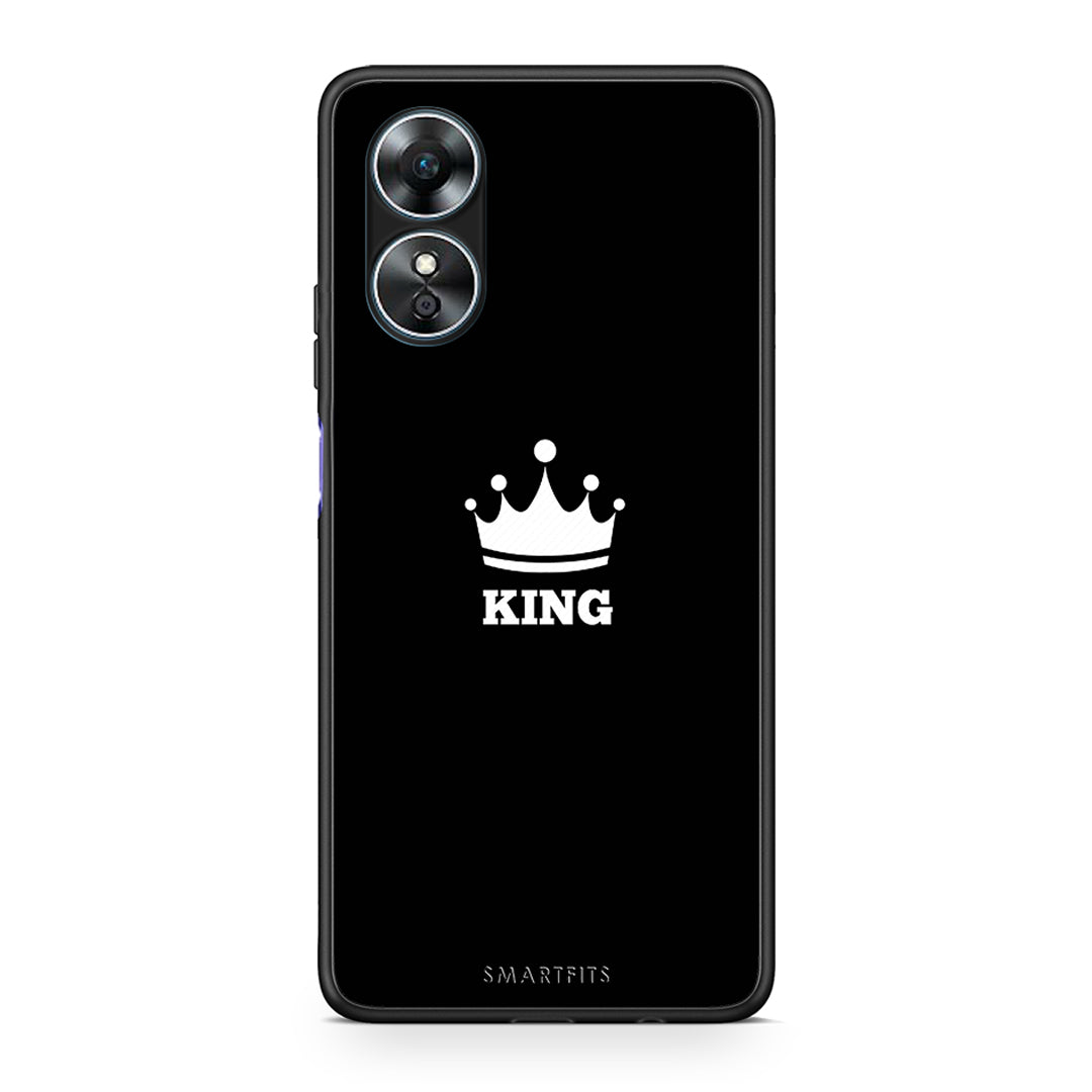 Θήκη Oppo A17 Valentine King από τη Smartfits με σχέδιο στο πίσω μέρος και μαύρο περίβλημα | Oppo A17 Valentine King Case with Colorful Back and Black Bezels