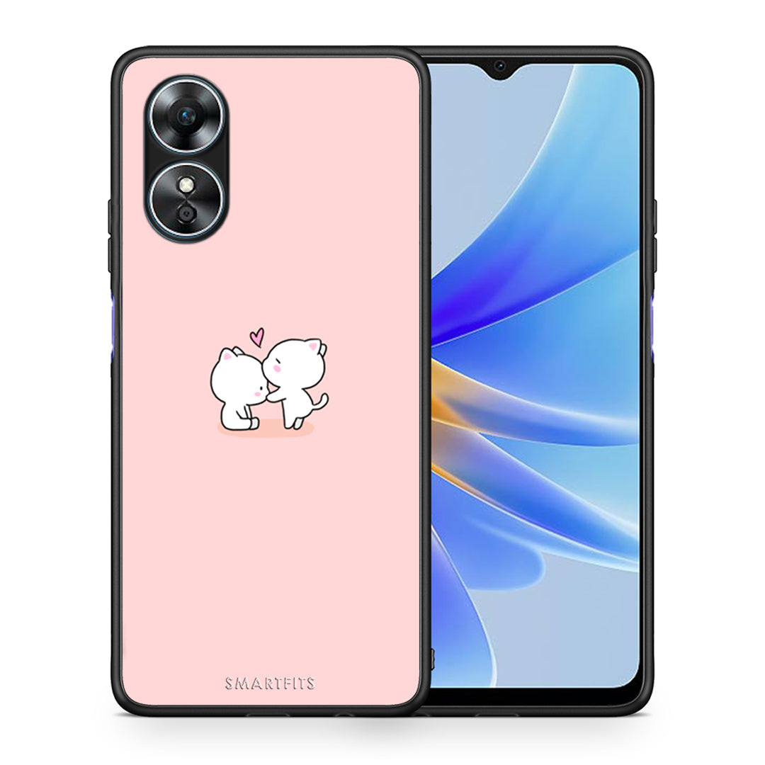 Θήκη Oppo A17 Valentine Love από τη Smartfits με σχέδιο στο πίσω μέρος και μαύρο περίβλημα | Oppo A17 Valentine Love Case with Colorful Back and Black Bezels