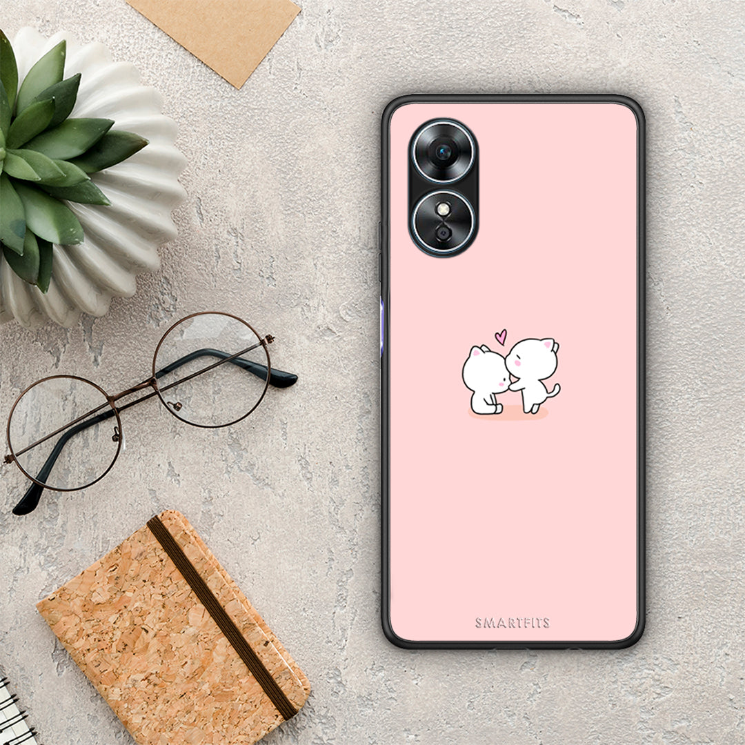 Θήκη Oppo A17 Valentine Love από τη Smartfits με σχέδιο στο πίσω μέρος και μαύρο περίβλημα | Oppo A17 Valentine Love Case with Colorful Back and Black Bezels