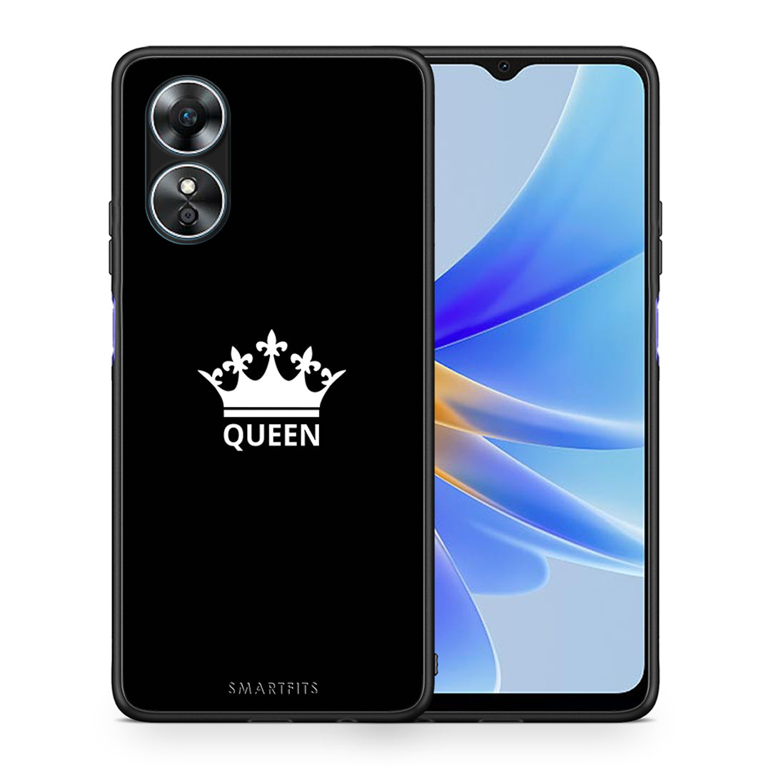 Θήκη Oppo A17 Valentine Queen από τη Smartfits με σχέδιο στο πίσω μέρος και μαύρο περίβλημα | Oppo A17 Valentine Queen Case with Colorful Back and Black Bezels