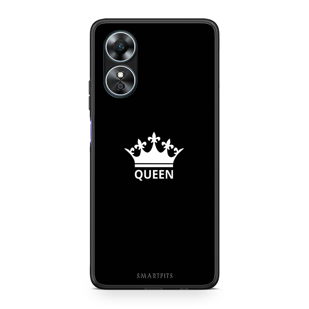 Θήκη Oppo A17 Valentine Queen από τη Smartfits με σχέδιο στο πίσω μέρος και μαύρο περίβλημα | Oppo A17 Valentine Queen Case with Colorful Back and Black Bezels