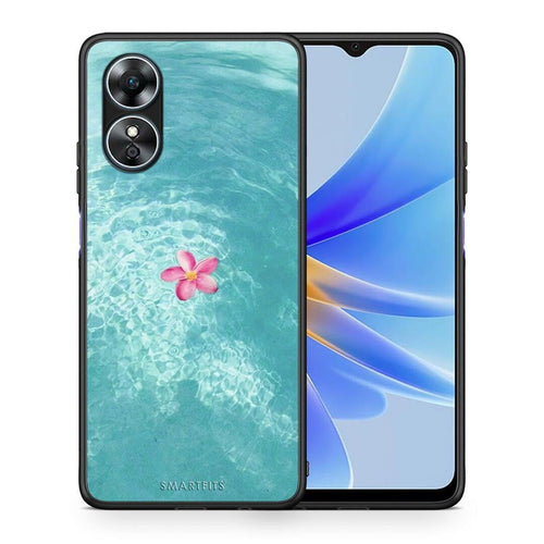 Θήκη Oppo A17 Water Flower από τη Smartfits με σχέδιο στο πίσω μέρος και μαύρο περίβλημα | Oppo A17 Water Flower Case with Colorful Back and Black Bezels