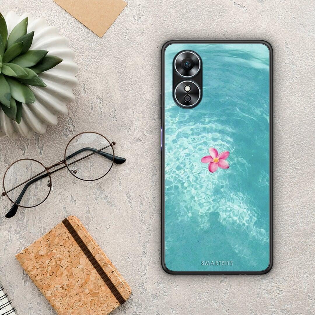 Θήκη Oppo A17 Water Flower από τη Smartfits με σχέδιο στο πίσω μέρος και μαύρο περίβλημα | Oppo A17 Water Flower Case with Colorful Back and Black Bezels