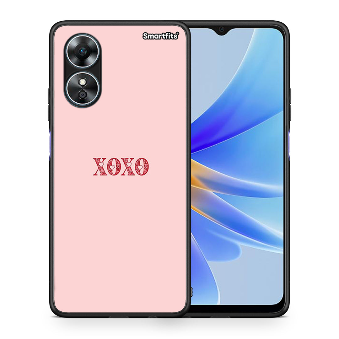 Θήκη Oppo A17 XOXO Love από τη Smartfits με σχέδιο στο πίσω μέρος και μαύρο περίβλημα | Oppo A17 XOXO Love Case with Colorful Back and Black Bezels