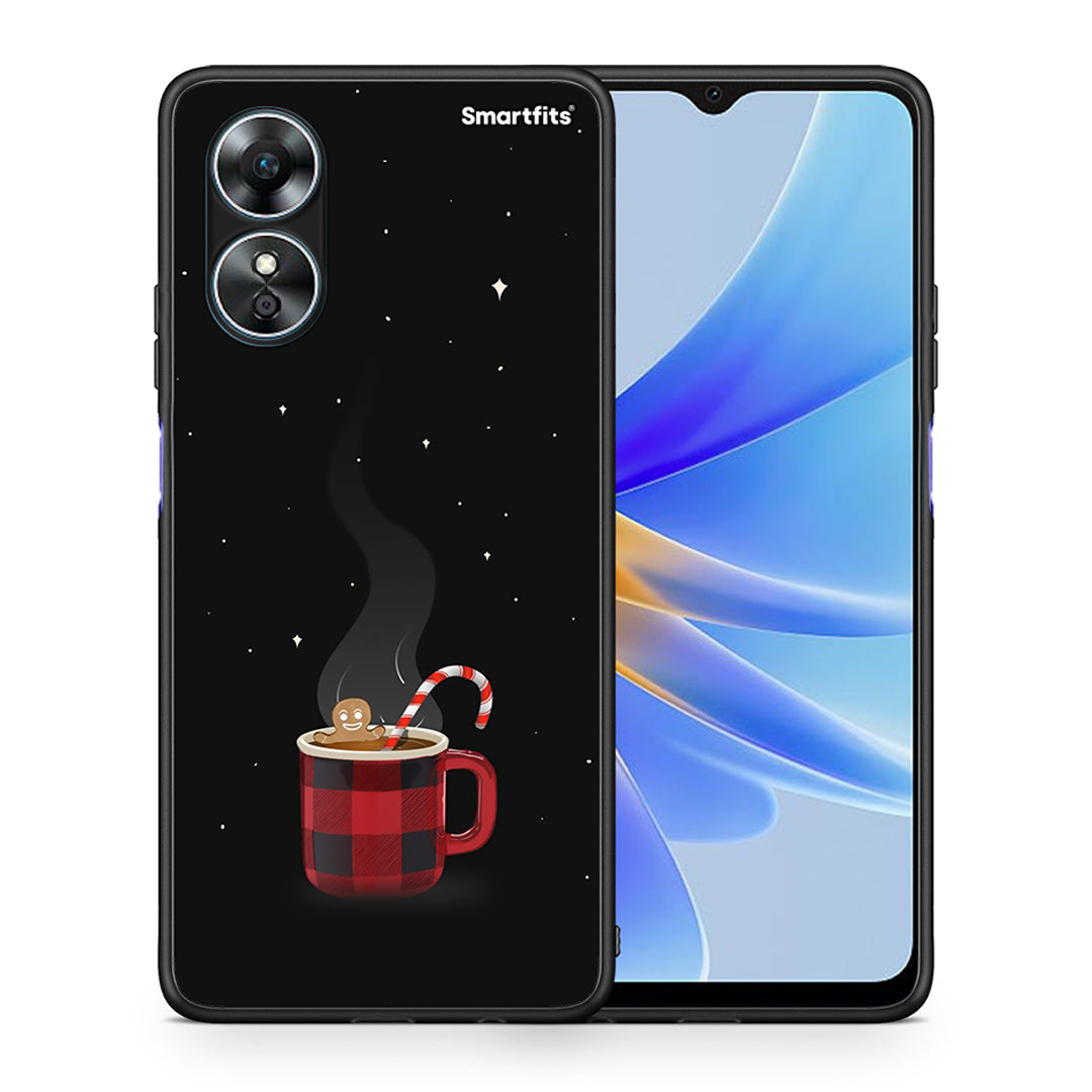 Θήκη Oppo A17 Xmas Bathing από τη Smartfits με σχέδιο στο πίσω μέρος και μαύρο περίβλημα | Oppo A17 Xmas Bathing Case with Colorful Back and Black Bezels