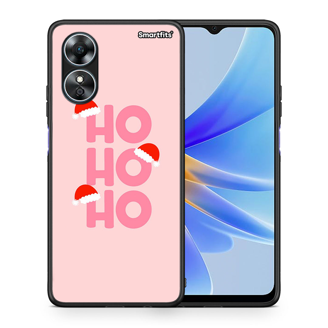 Θήκη Oppo A17 Xmas Ho Ho Ho από τη Smartfits με σχέδιο στο πίσω μέρος και μαύρο περίβλημα | Oppo A17 Xmas Ho Ho Ho Case with Colorful Back and Black Bezels