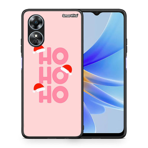 Θήκη Oppo A17 Xmas Ho Ho Ho από τη Smartfits με σχέδιο στο πίσω μέρος και μαύρο περίβλημα | Oppo A17 Xmas Ho Ho Ho Case with Colorful Back and Black Bezels
