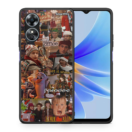 Θήκη Oppo A17 Xmas Wishes από τη Smartfits με σχέδιο στο πίσω μέρος και μαύρο περίβλημα | Oppo A17 Xmas Wishes Case with Colorful Back and Black Bezels