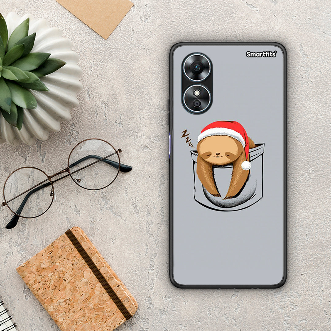 Θήκη Oppo A17 Xmas Zzzz από τη Smartfits με σχέδιο στο πίσω μέρος και μαύρο περίβλημα | Oppo A17 Xmas Zzzz Case with Colorful Back and Black Bezels