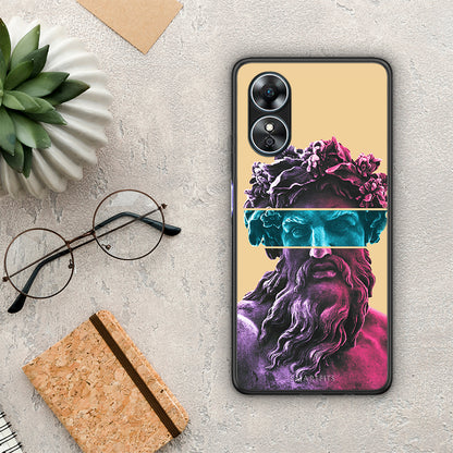 Θήκη Oppo A17 Zeus Art από τη Smartfits με σχέδιο στο πίσω μέρος και μαύρο περίβλημα | Oppo A17 Zeus Art Case with Colorful Back and Black Bezels