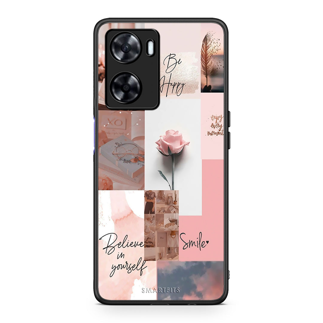 Oppo A57s / A77s / A58 / OnePlus Nord N20 SE Aesthetic Collage θήκη από τη Smartfits με σχέδιο στο πίσω μέρος και μαύρο περίβλημα | Smartphone case with colorful back and black bezels by Smartfits
