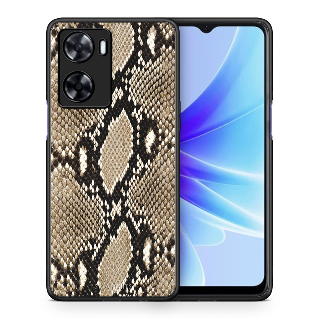 Θήκη Oppo A57s / A77s / A58 / OnePlus Nord N20 SE Fashion Snake Animal από τη Smartfits με σχέδιο στο πίσω μέρος και μαύρο περίβλημα | Oppo A57s / A77s / A58 / OnePlus Nord N20 SE Fashion Snake Animal case with colorful back and black bezels