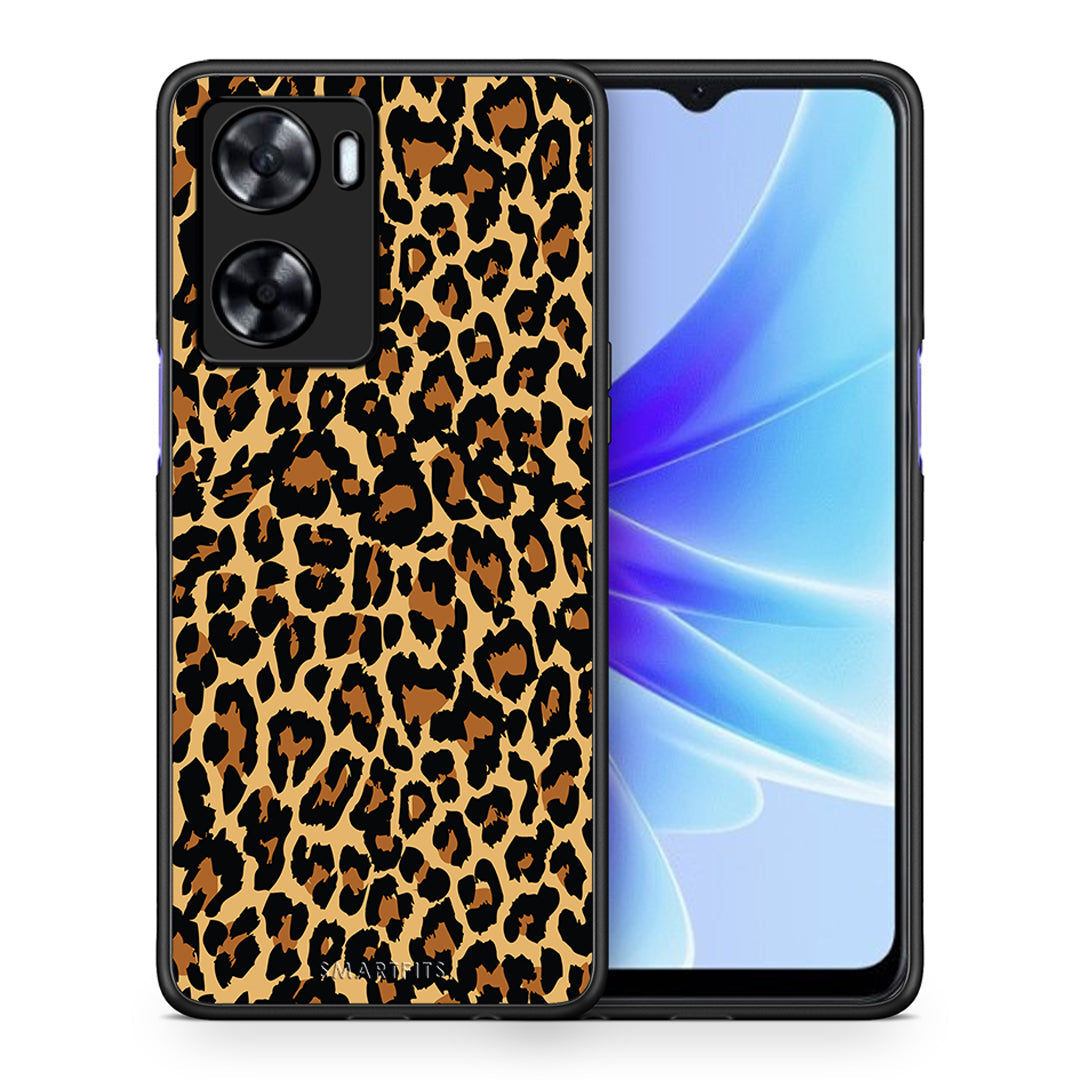 Θήκη Oppo A57s / A77s / A58 / OnePlus Nord N20 SE Leopard Animal από τη Smartfits με σχέδιο στο πίσω μέρος και μαύρο περίβλημα | Oppo A57s / A77s / A58 / OnePlus Nord N20 SE Leopard Animal case with colorful back and black bezels