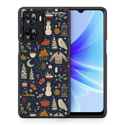 Θήκη Oppo A57s / A77s / A58 / OnePlus Nord N20 SE Christmas Elements από τη Smartfits με σχέδιο στο πίσω μέρος και μαύρο περίβλημα | Oppo A57s / A77s / A58 / OnePlus Nord N20 SE Christmas Elements case with colorful back and black bezels