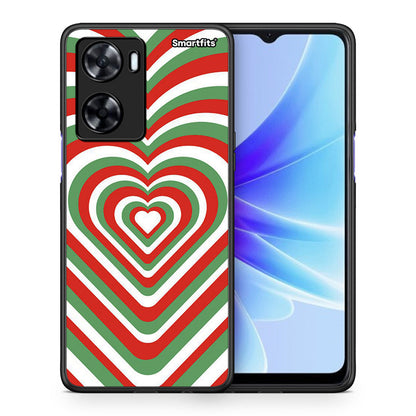 Θήκη Oppo A57s / A77s / A58 / OnePlus Nord N20 SE Christmas Hearts από τη Smartfits με σχέδιο στο πίσω μέρος και μαύρο περίβλημα | Oppo A57s / A77s / A58 / OnePlus Nord N20 SE Christmas Hearts case with colorful back and black bezels
