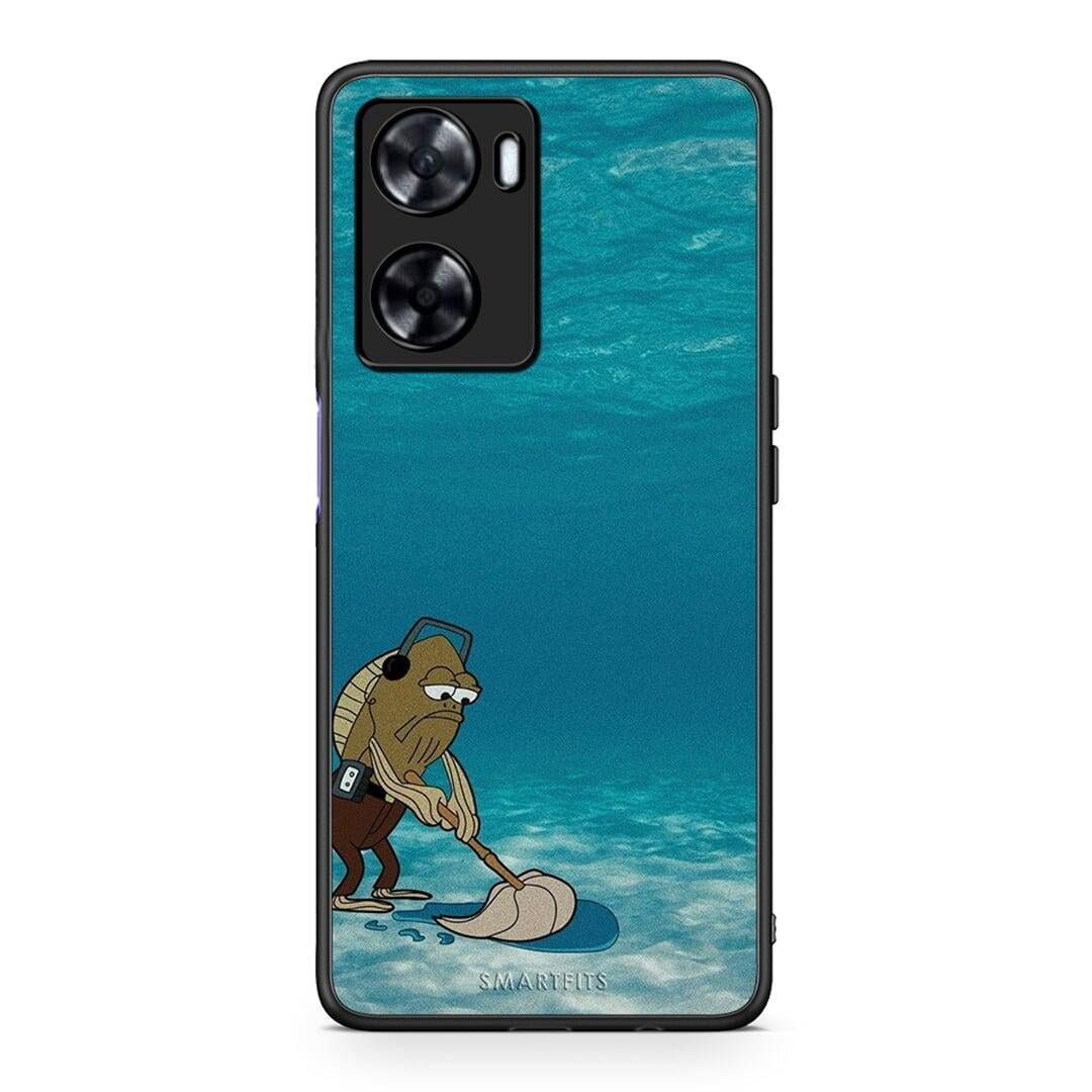 Oppo A57s / A77s / A77 Clean The Ocean Θήκη από τη Smartfits με σχέδιο στο πίσω μέρος και μαύρο περίβλημα | Smartphone case with colorful back and black bezels by Smartfits