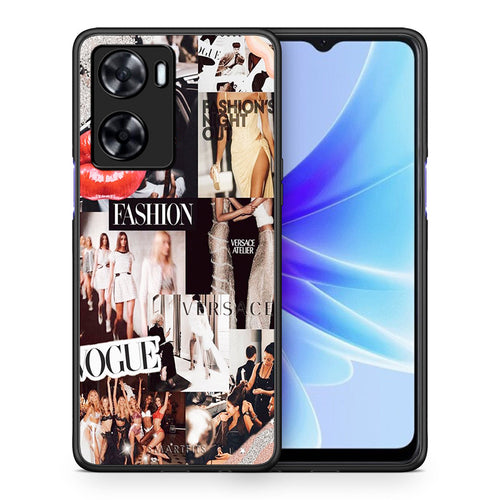 Θήκη Αγίου Βαλεντίνου Oppo A57s / A77s / A77 Collage Fashion από τη Smartfits με σχέδιο στο πίσω μέρος και μαύρο περίβλημα | Oppo A57s / A77s / A77 Collage Fashion case with colorful back and black bezels