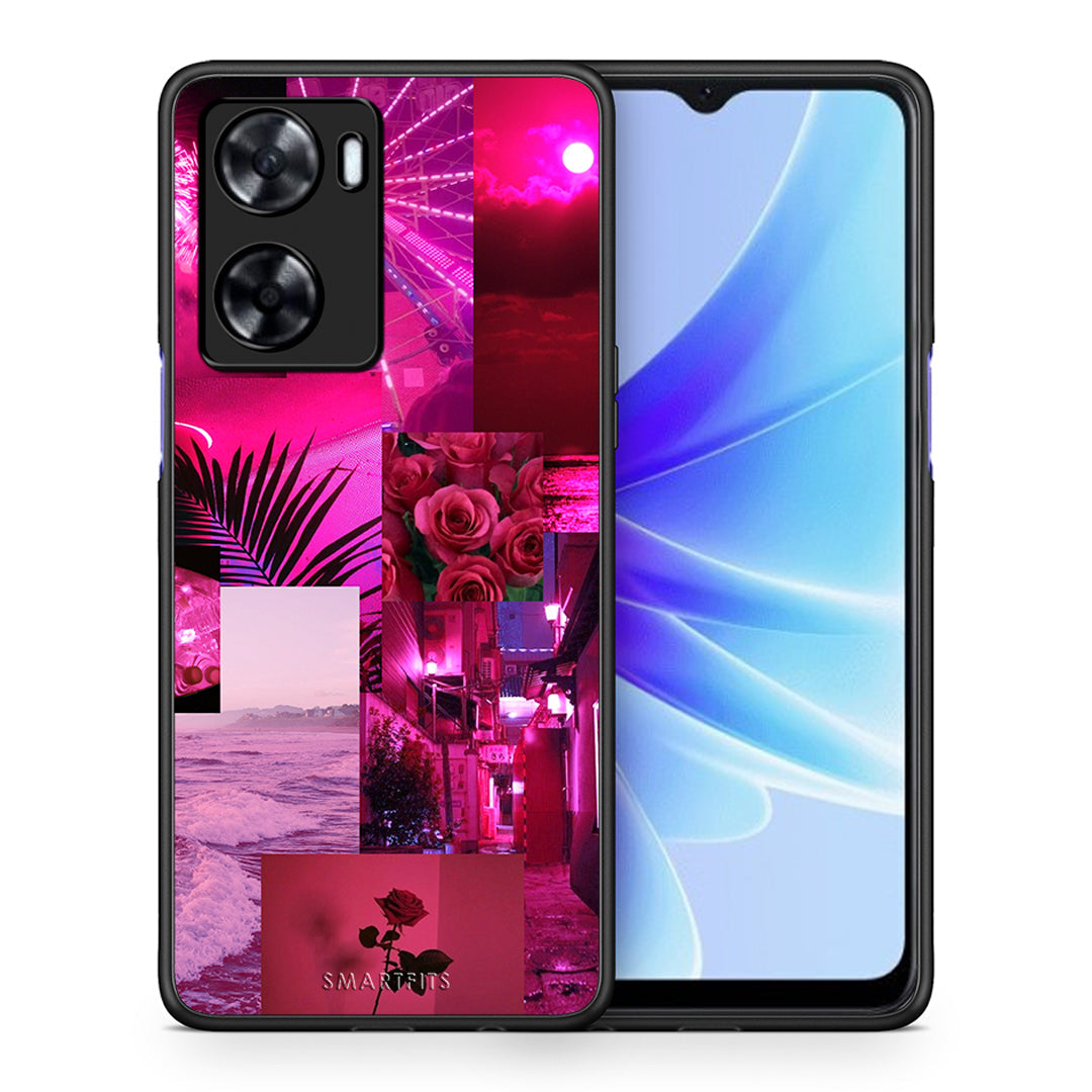 Θήκη Αγίου Βαλεντίνου Oppo A57s / A77s / A58 / OnePlus Nord N20 SE Collage Red Roses από τη Smartfits με σχέδιο στο πίσω μέρος και μαύρο περίβλημα | Oppo A57s / A77s / A58 / OnePlus Nord N20 SE Collage Red Roses case with colorful back and black bezels