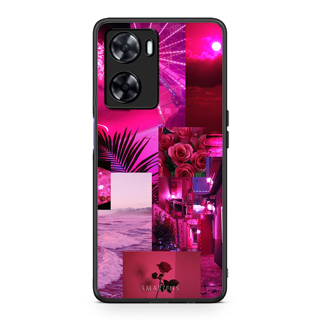 Oppo A57s / A77s / A58 / OnePlus Nord N20 SE Collage Red Roses Θήκη Αγίου Βαλεντίνου από τη Smartfits με σχέδιο στο πίσω μέρος και μαύρο περίβλημα | Smartphone case with colorful back and black bezels by Smartfits