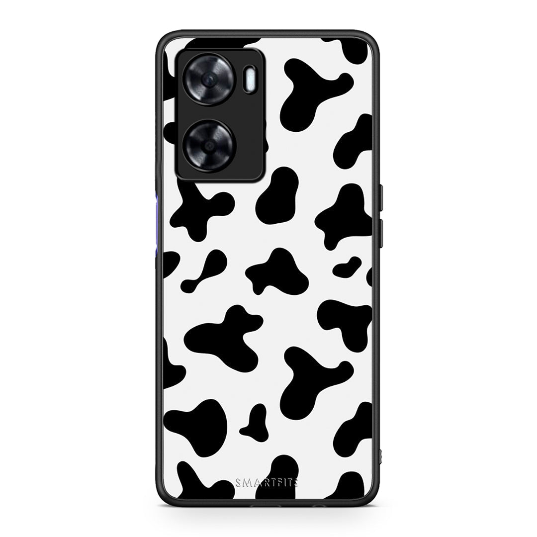 Oppo A57s / A77s / A58 / OnePlus Nord N20 SE Cow Print θήκη από τη Smartfits με σχέδιο στο πίσω μέρος και μαύρο περίβλημα | Smartphone case with colorful back and black bezels by Smartfits