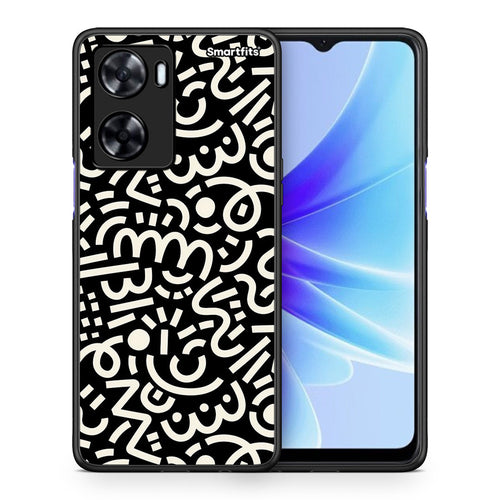 Θήκη Oppo A57s / A77s / A77 Doodle Art από τη Smartfits με σχέδιο στο πίσω μέρος και μαύρο περίβλημα | Oppo A57s / A77s / A77 Doodle Art case with colorful back and black bezels