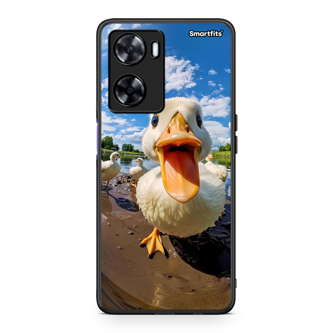 Oppo A57s / A77s / A58 / OnePlus Nord N20 SE Duck Face θήκη από τη Smartfits με σχέδιο στο πίσω μέρος και μαύρο περίβλημα | Smartphone case with colorful back and black bezels by Smartfits