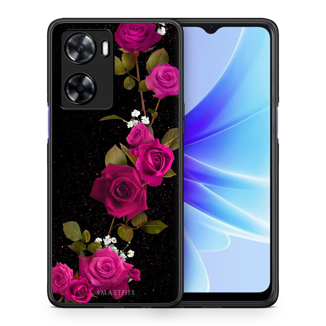 Θήκη Oppo A57s / A77s / A58 / OnePlus Nord N20 SE Red Roses Flower από τη Smartfits με σχέδιο στο πίσω μέρος και μαύρο περίβλημα | Oppo A57s / A77s / A58 / OnePlus Nord N20 SE Red Roses Flower case with colorful back and black bezels