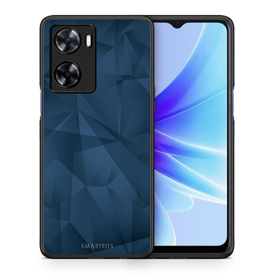Θήκη Oppo A57s / A77s / A77 Blue Abstract Geometric από τη Smartfits με σχέδιο στο πίσω μέρος και μαύρο περίβλημα | Oppo A57s / A77s / A77 Blue Abstract Geometric case with colorful back and black bezels