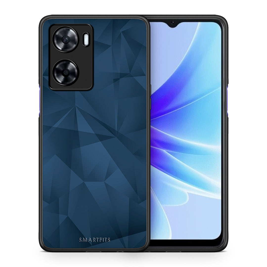 Θήκη Oppo A57s / A77s / A58 / OnePlus Nord N20 SE Blue Abstract Geometric από τη Smartfits με σχέδιο στο πίσω μέρος και μαύρο περίβλημα | Oppo A57s / A77s / A58 / OnePlus Nord N20 SE Blue Abstract Geometric case with colorful back and black bezels