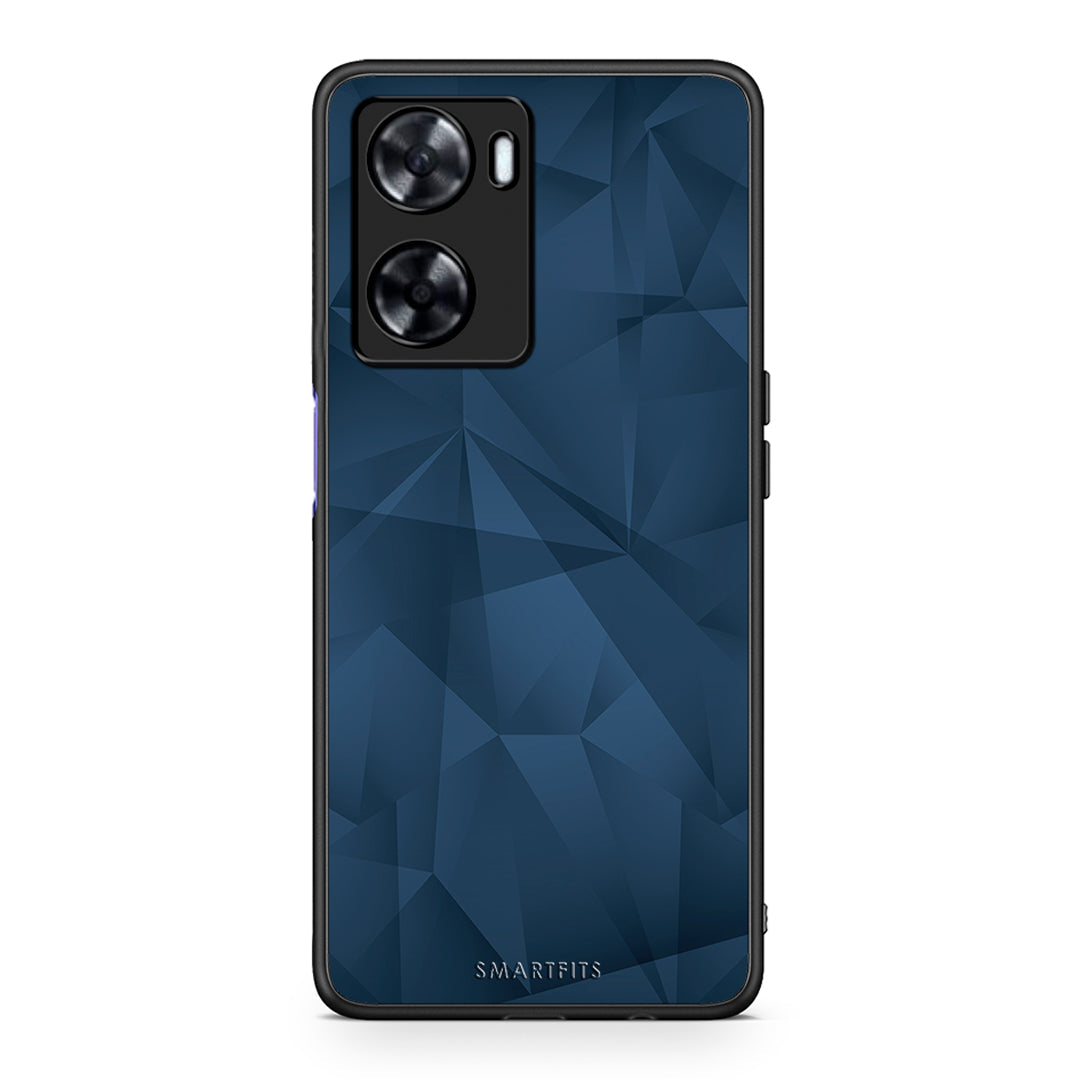 39 - Oppo A57s / A77s / A77 Blue Abstract Geometric case, cover, bumper