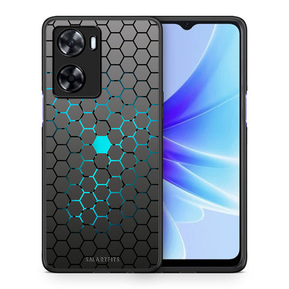 Θήκη Oppo A57s / A77s / A77 Hexagonal Geometric από τη Smartfits με σχέδιο στο πίσω μέρος και μαύρο περίβλημα | Oppo A57s / A77s / A77 Hexagonal Geometric case with colorful back and black bezels