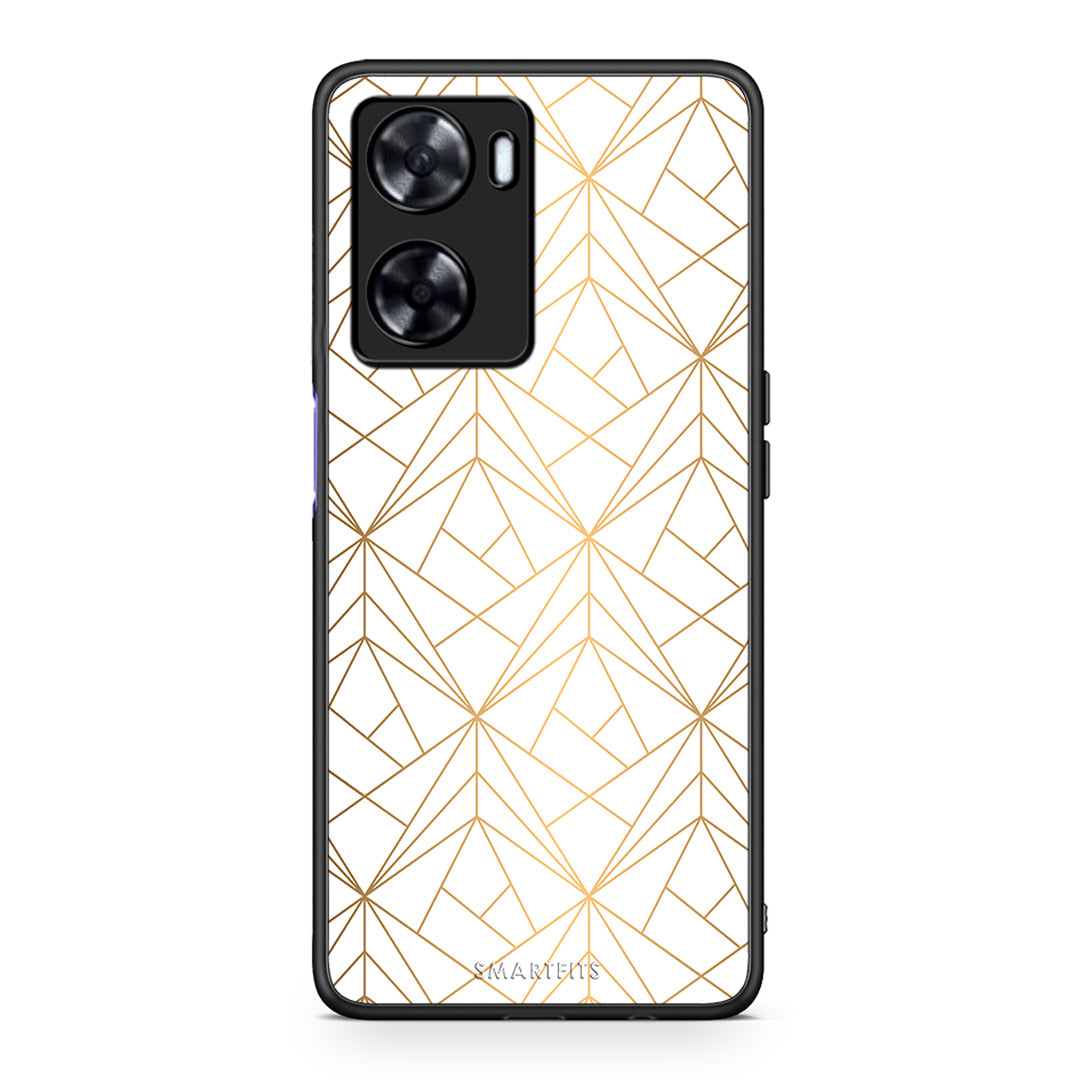 111 - Oppo A57s / A77s / A58 / OnePlus Nord N20 SE Luxury White Geometric case, cover, bumper