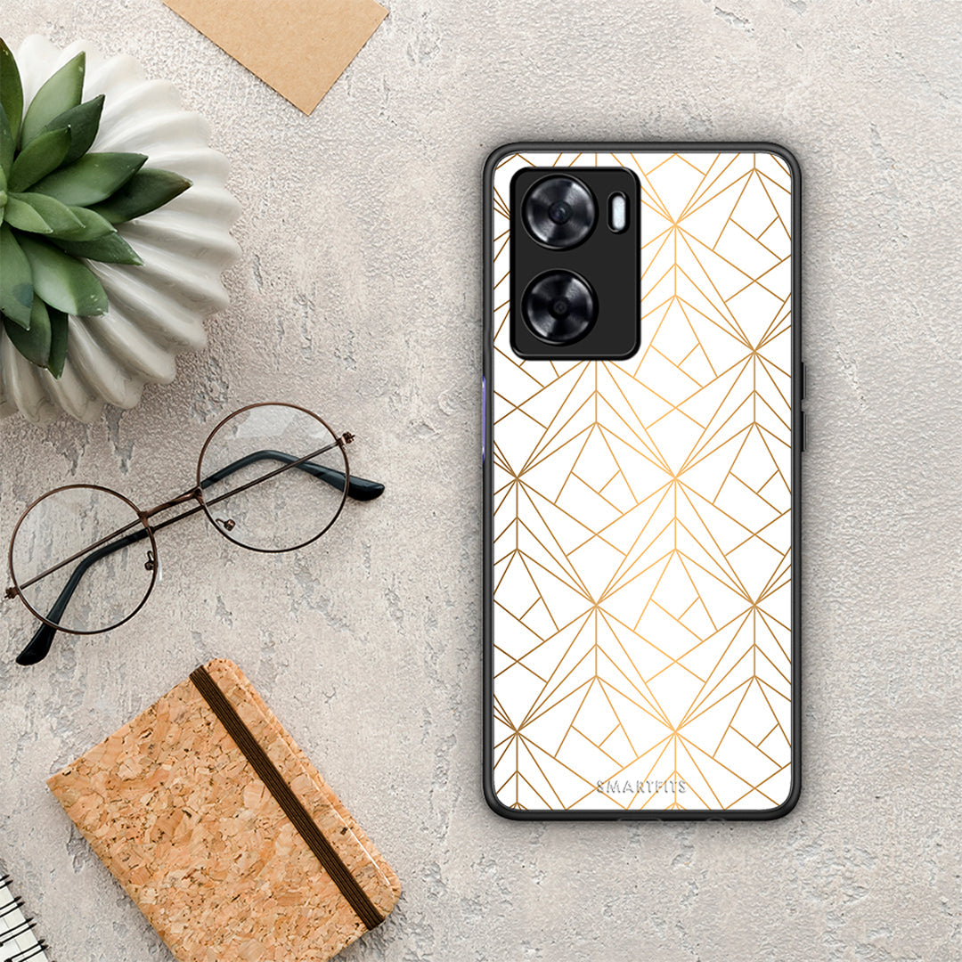 Geometric Luxury White - Oppo A57s / A77s / A77 θήκη