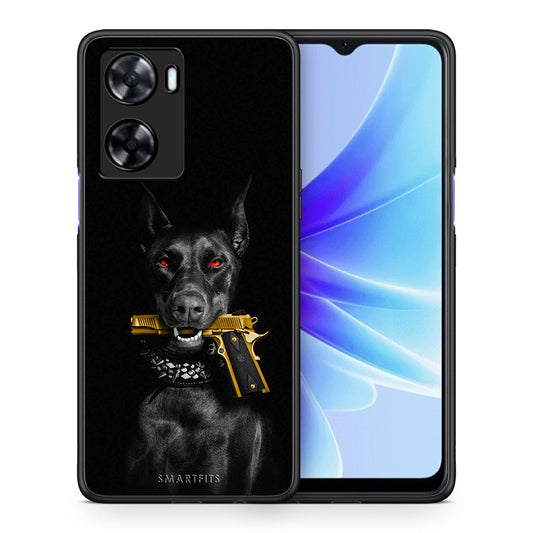 Θήκη Αγίου Βαλεντίνου Oppo A57s / A77s / A58 / OnePlus Nord N20 SE Golden Gun από τη Smartfits με σχέδιο στο πίσω μέρος και μαύρο περίβλημα | Oppo A57s / A77s / A58 / OnePlus Nord N20 SE Golden Gun case with colorful back and black bezels