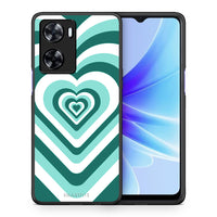 Thumbnail for Θήκη Oppo A57s / A77s / A58 / OnePlus Nord N20 SE Green Hearts από τη Smartfits με σχέδιο στο πίσω μέρος και μαύρο περίβλημα | Oppo A57s / A77s / A58 / OnePlus Nord N20 SE Green Hearts case with colorful back and black bezels