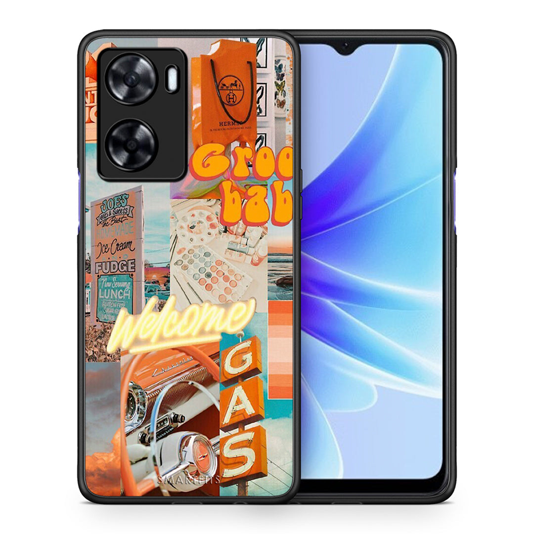 Θήκη Αγίου Βαλεντίνου Oppo A57s / A77s / A58 / OnePlus Nord N20 SE Groovy Babe από τη Smartfits με σχέδιο στο πίσω μέρος και μαύρο περίβλημα | Oppo A57s / A77s / A58 / OnePlus Nord N20 SE Groovy Babe case with colorful back and black bezels