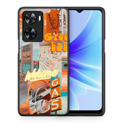 Θήκη Αγίου Βαλεντίνου Oppo A57s / A77s / A58 / OnePlus Nord N20 SE Groovy Babe από τη Smartfits με σχέδιο στο πίσω μέρος και μαύρο περίβλημα | Oppo A57s / A77s / A58 / OnePlus Nord N20 SE Groovy Babe case with colorful back and black bezels