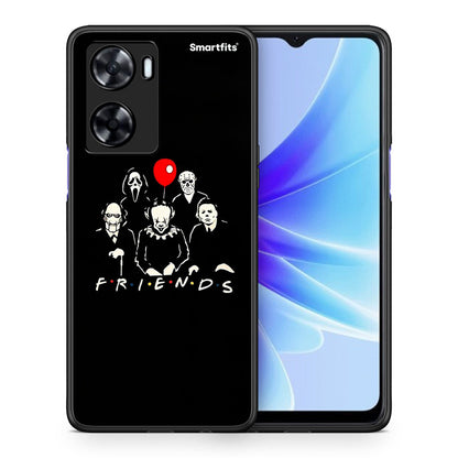 Θήκη Oppo A57s / A77s / A77 Halloween Friends από τη Smartfits με σχέδιο στο πίσω μέρος και μαύρο περίβλημα | Oppo A57s / A77s / A77 Halloween Friends case with colorful back and black bezels