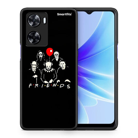 Θήκη Oppo A57s / A77s / A77 Halloween Friends από τη Smartfits με σχέδιο στο πίσω μέρος και μαύρο περίβλημα | Oppo A57s / A77s / A77 Halloween Friends case with colorful back and black bezels