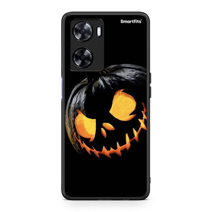 Oppo A57s / A77s / A58 / OnePlus Nord N20 SE Halloween Scary Pumpkin θήκη από τη Smartfits με σχέδιο στο πίσω μέρος και μαύρο περίβλημα | Smartphone case with colorful back and black bezels by Smartfits
