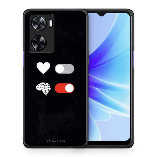 Θήκη Αγίου Βαλεντίνου Oppo A57s / A77s / A77 Heart Vs Brain από τη Smartfits με σχέδιο στο πίσω μέρος και μαύρο περίβλημα | Oppo A57s / A77s / A77 Heart Vs Brain case with colorful back and black bezels