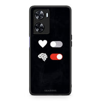 Thumbnail for Oppo A57s / A77s / A58 / OnePlus Nord N20 SE Heart Vs Brain Θήκη Αγίου Βαλεντίνου από τη Smartfits με σχέδιο στο πίσω μέρος και μαύρο περίβλημα | Smartphone case with colorful back and black bezels by Smartfits
