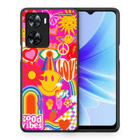 Thumbnail for Θήκη Oppo A57s / A77s / A58 / OnePlus Nord N20 SE Hippie Love από τη Smartfits με σχέδιο στο πίσω μέρος και μαύρο περίβλημα | Oppo A57s / A77s / A58 / OnePlus Nord N20 SE Hippie Love case with colorful back and black bezels