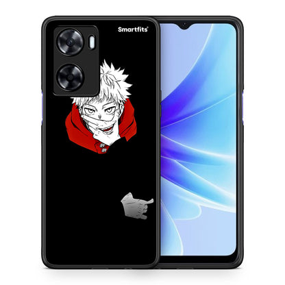 Θήκη Oppo A57s / A77s / A77 Itadori Anime από τη Smartfits με σχέδιο στο πίσω μέρος και μαύρο περίβλημα | Oppo A57s / A77s / A77 Itadori Anime case with colorful back and black bezels