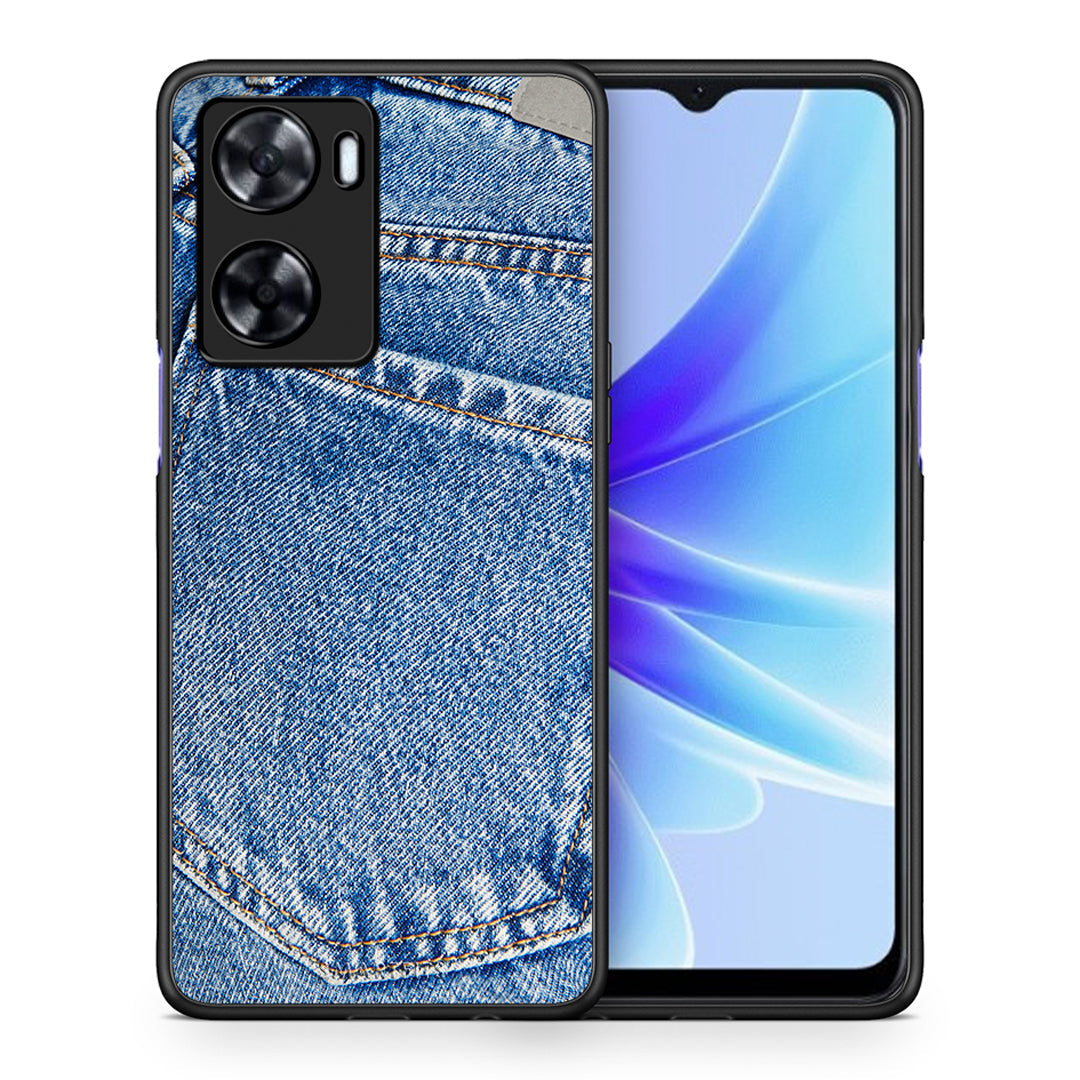 Θήκη Oppo A57s / A77s / A77 Jeans Pocket από τη Smartfits με σχέδιο στο πίσω μέρος και μαύρο περίβλημα | Oppo A57s / A77s / A77 Jeans Pocket case with colorful back and black bezels
