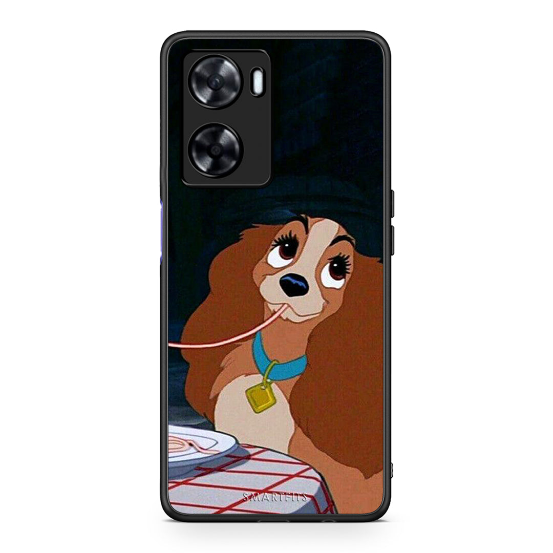 Oppo A57s / A77s / A58 / OnePlus Nord N20 SE Lady And Tramp 2 Θήκη Αγίου Βαλεντίνου από τη Smartfits με σχέδιο στο πίσω μέρος και μαύρο περίβλημα | Smartphone case with colorful back and black bezels by Smartfits
