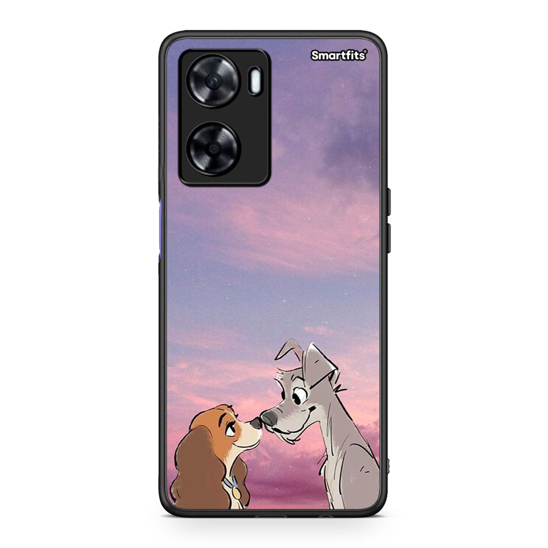 Oppo A57s / A77s / A58 / OnePlus Nord N20 SE Lady And Tramp θήκη από τη Smartfits με σχέδιο στο πίσω μέρος και μαύρο περίβλημα | Smartphone case with colorful back and black bezels by Smartfits