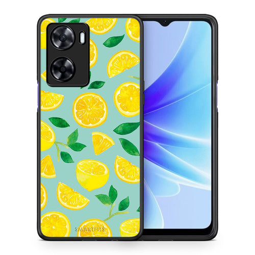 Θήκη Oppo A57s / A77s / A58 / OnePlus Nord N20 SE Lemons από τη Smartfits με σχέδιο στο πίσω μέρος και μαύρο περίβλημα | Oppo A57s / A77s / A58 / OnePlus Nord N20 SE Lemons case with colorful back and black bezels