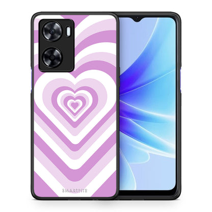 Θήκη Oppo A57s / A77s / A58 / OnePlus Nord N20 SE Lilac Hearts από τη Smartfits με σχέδιο στο πίσω μέρος και μαύρο περίβλημα | Oppo A57s / A77s / A58 / OnePlus Nord N20 SE Lilac Hearts case with colorful back and black bezels
